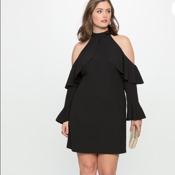 ELOQUII cold shoulder ruffle sheath dress - Picture 13 of 13